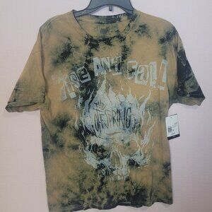 NWT T-Shirt THE OFFSPRING Rise And Fall Sz M Brn Blk Tie Dye Graphic Forever 21